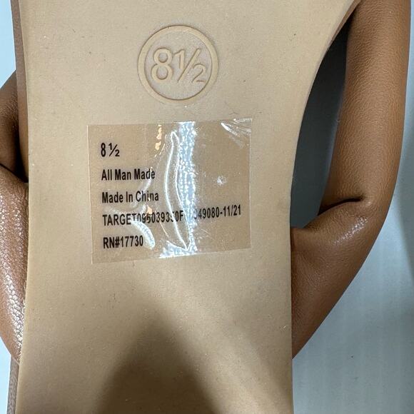 A‎ NEW DAY Elvie Round Heel Sandal Brown Size 8.5 Vegan Beach Vacation Casual - Picture 3 of 9